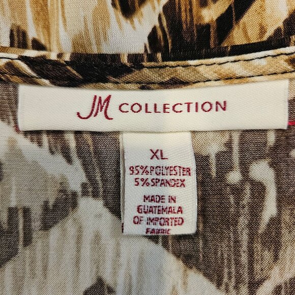 JM Collection Animal Print Top Beaded Buckle Accent Attached Tank Career Modest - Picture 5 of 12